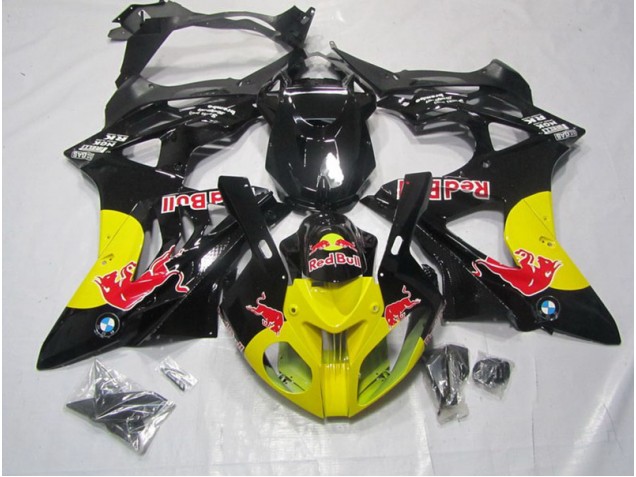 BMW S1000RR 2009-2014 Motorrad Verkleidungen - Gelb Schwarz Red Bull