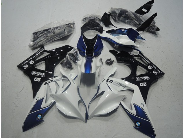 BMW S1000RR 2009-2014 Motorrad Verkleidungen - Weiß Blau