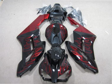 Honda CBR 1000 RR 2004-2005 Motorrad Verkleidung - Schwarz rote Flamme