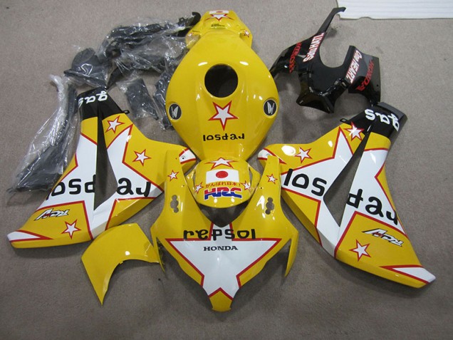 Honda CBR 1000 RR 2008-2011 Motorrad Verkleidungen - Gelb Repsol HRC