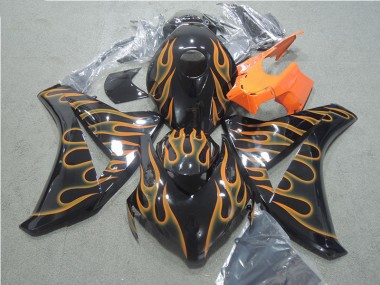 Honda CBR 1000 RR 2008-2011 Motorrad Verkleidungen - Schwarz Orange Flamme