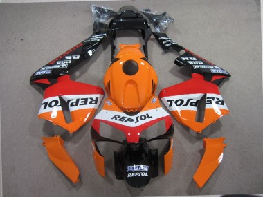 Honda CBR 600 RR 2003-2004 Motorrad Verkleidungen - Orange Schwarz Repsol