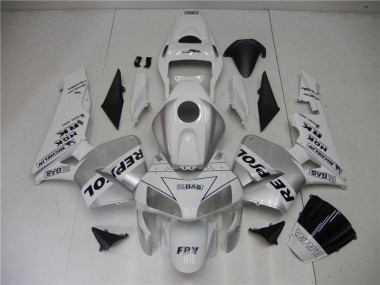 Honda CBR 600 RR 2003-2004 Motorrad Verkleidungen - Silber Weiß Schwarz Repsol