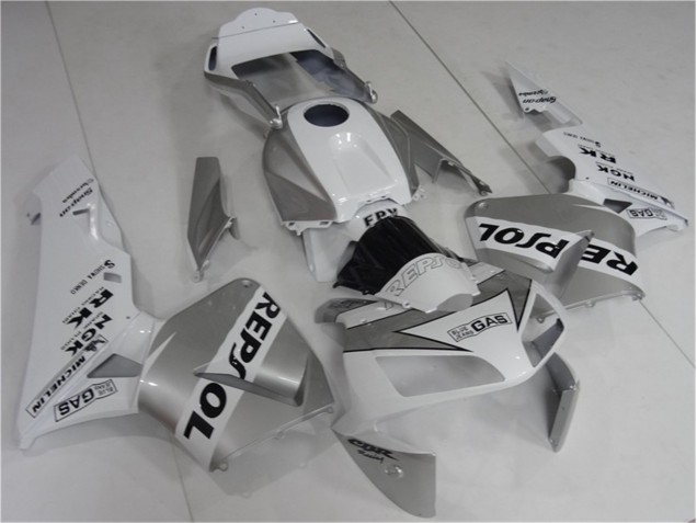 Honda CBR 600 RR 2003-2004 Motorrad Verkleidungen - Silver Weiß Schwarz Repsol