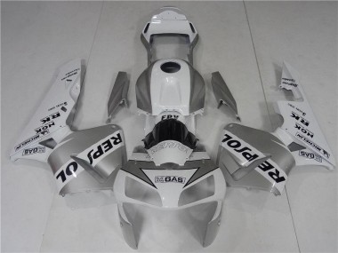 Honda CBR 600 RR 2003-2004 Motorrad Verkleidungen - Silver Weiß Schwarz Repsol