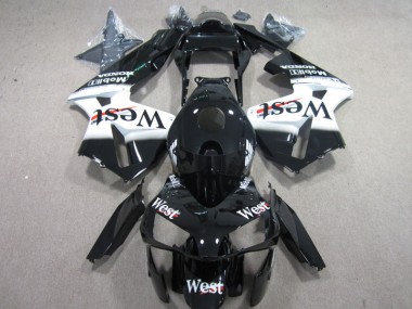 Honda CBR 600 RR 2003-2004 Motorrad Verkleidungen - West Weiß Schwarz