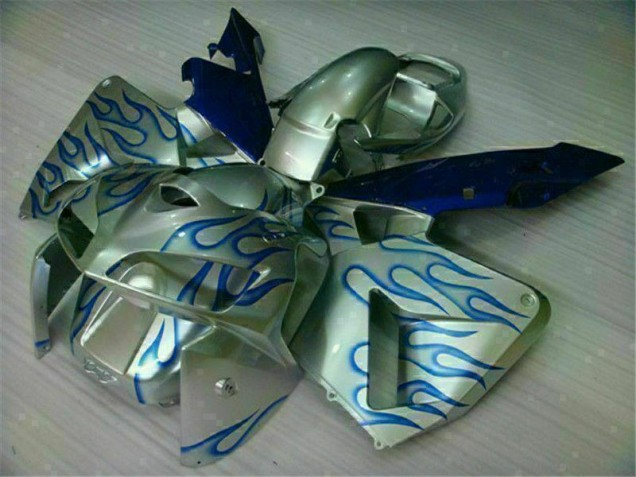 Honda CBR 600 RR 2005-2006 Motorrad Verkleidungen - Weiß Blau Flamme