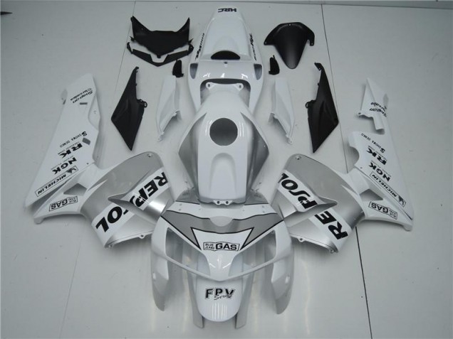 Honda CBR 600 RR 2005-2006 Motorrad Verkleidungen - Weiß Silber Schwarz Repsol