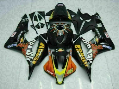 Honda CBR 600 RR 2007-2008 Motorrad Verkleidungen - Schwarz Gelb Repsol 46