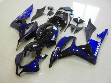 Honda CBR 600 RR 2007-2008 Motorrad Verkleidungen - Schwarze Blau Flamme