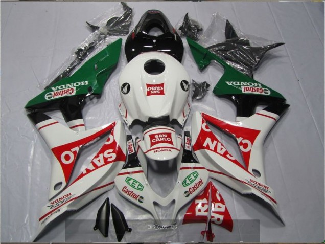 Honda CBR 600 RR 2007-2008 Motorrad Verkleidungen - Weiß Rot Grün San Carlo Castrol