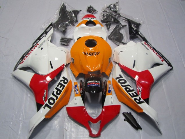 Honda CBR 600 RR 2009-2012 Motorrad Verkleidungen - Orange Rot Weiß Repsol