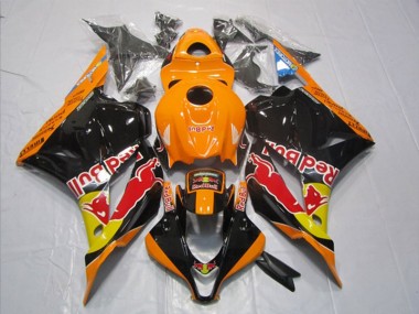 Honda CBR 600 RR 2009-2012 Motorrad Verkleidungen - Schwarz Orange Rot Bull