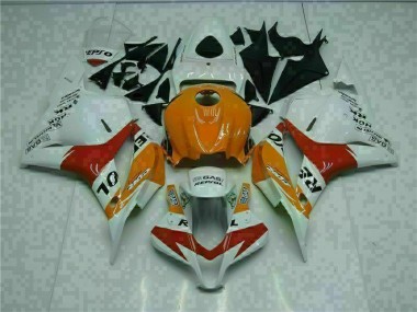 Honda CBR 600 RR 2009-2012 Motorrad Verkleidungen - Weiß Orange Repsol