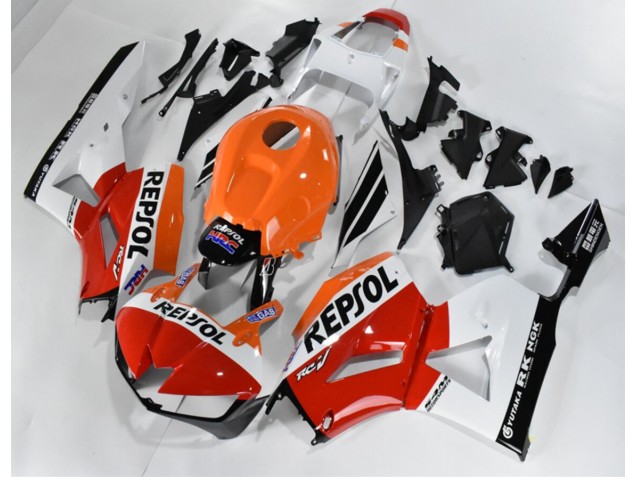 Honda CBR 600 RR 2013-2021 Motorrad Verkleidungen - Rot Weiß Orange Repsol