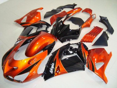 Kawasaki ZX14R ZZR 1400 2006-2011 Motorrad Verkleidungen - Orange Schwarz