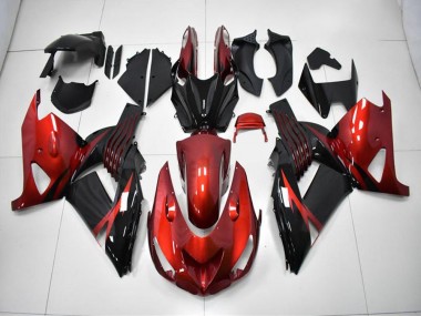 Kawasaki ZX14R ZZR 1400 2006-2011 Motorrad Verkleidungen - Rot Schwarz