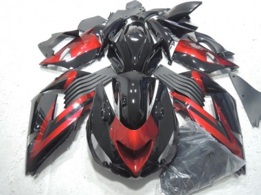 Kawasaki ZX14R ZZR 1400 2006-2011 Motorrad Verkleidungen - Schwarz Rot