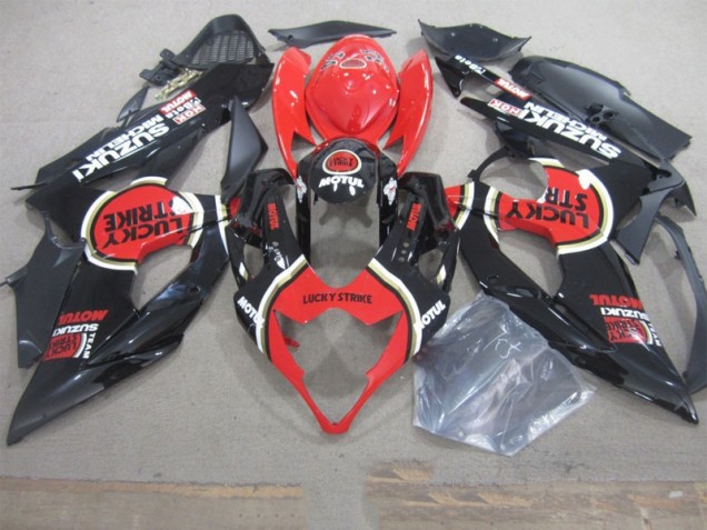 Suzuki GSXR 1000 K5 2005-2006 Motorrad Verkleidungen - Schwarz Lucky Strike Rot Motul