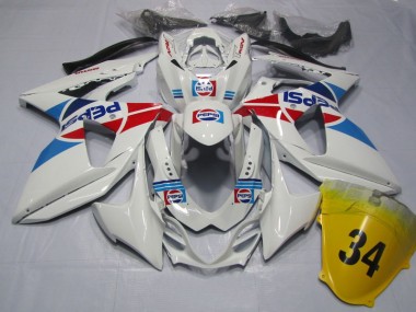 Suzuki GSXR 1000 K9 2009-2016 Motorrad Verkleidungen - Weiß Pepsi 34