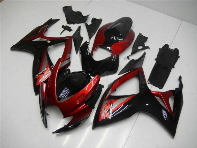 Suzuki GSXR 600 / 750 K6 2006-2007 Motorrad Verkleidungen & Plastik - Rot Schwarz